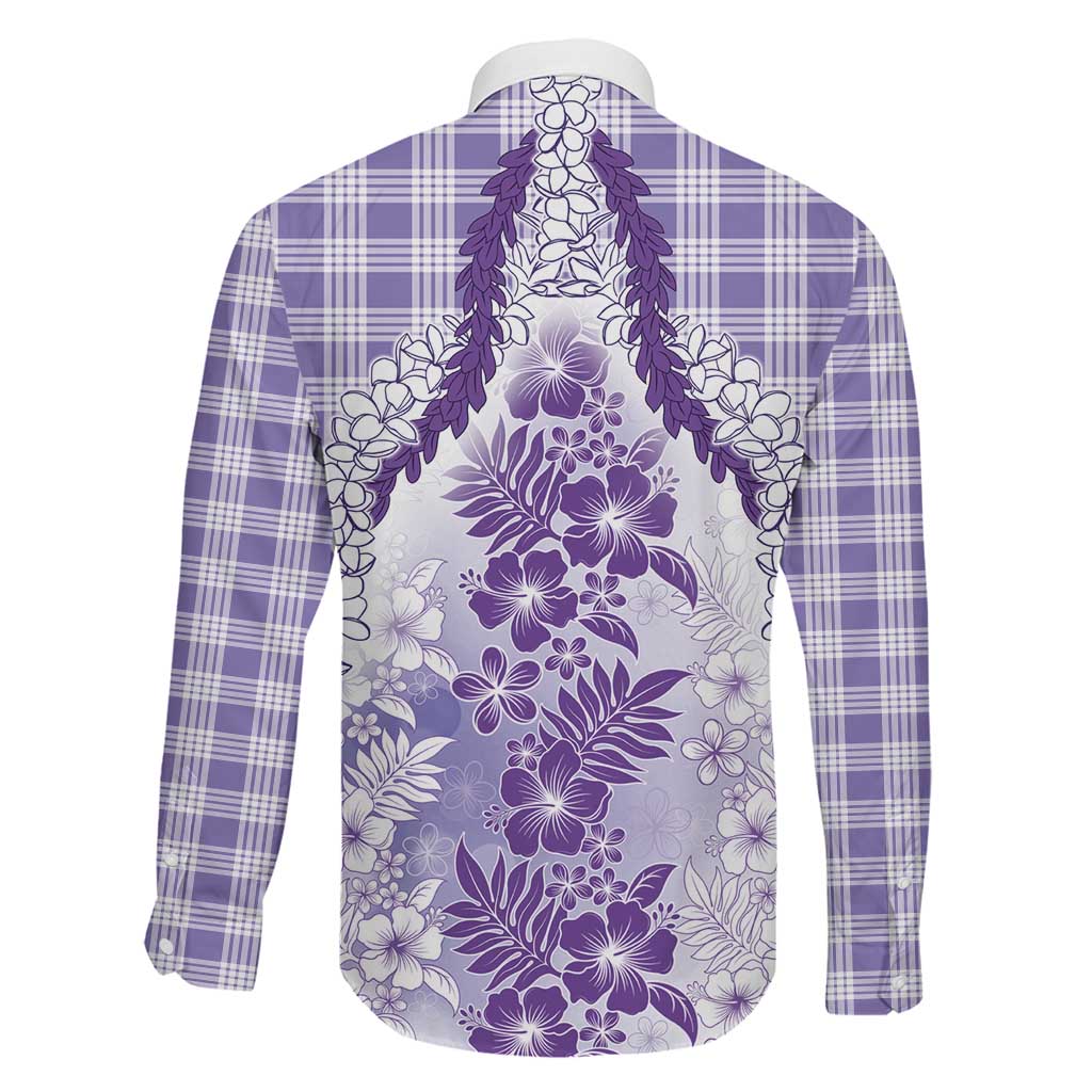 Aloha Hawaii Palaka Family Matching Tank Maxi Dress and Hawaiian Shirt Purple Plumeria Lei - Polynesian Pride