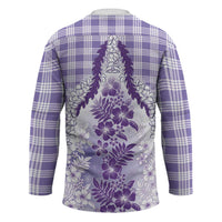 Aloha Hawaii Palaka Hockey Jersey Purple Plumeria Lei LT05 - Polynesian Pride