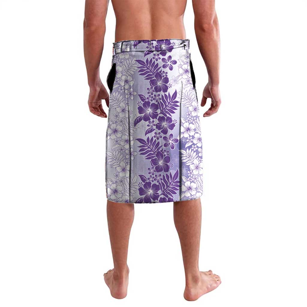 Aloha Hawaii Palaka Lavalava Purple Plumeria Lei - Polynesian Pride