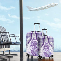 Aloha Hawaii Palaka Luggage Cover Purple Plumeria Lei - Polynesian Pride