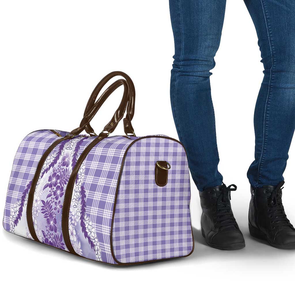Aloha Hawaii Palaka Travel Bag Purple Plumeria Lei - Polynesian Pride