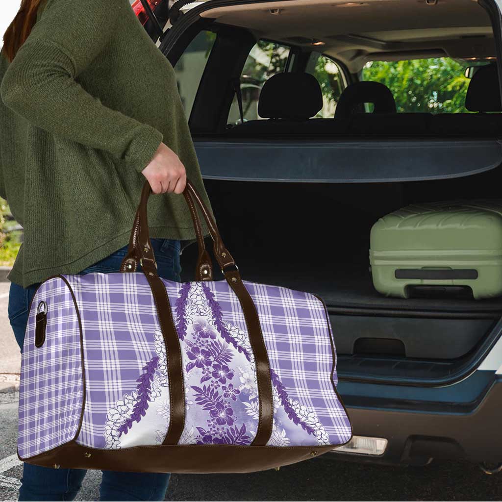 Aloha Hawaii Palaka Travel Bag Purple Plumeria Lei - Polynesian Pride
