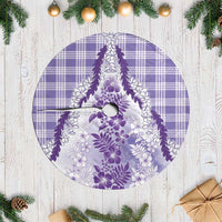 Aloha Hawaii Palaka Tree Skirt Purple Plumeria Lei - Polynesian Pride