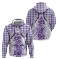 Aloha Hawaii Palaka Zip Hoodie Purple Plumeria Lei LT05 - Polynesian Pride