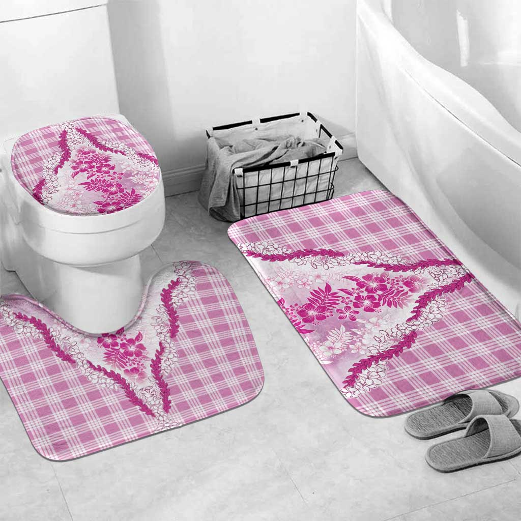 Aloha Hawaii Palaka Bathroom Set Pink Plumeria Lei - Polynesian Pride