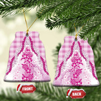 Aloha Hawaii Palaka Ceramic Ornament Pink Plumeria Lei - Polynesian Pride