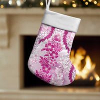 Aloha Hawaii Palaka Christmas Stocking Pink Plumeria Lei - Polynesian Pride