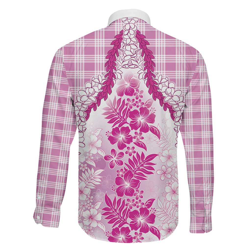 Aloha Hawaii Palaka Family Matching Summer Maxi Dress and Hawaiian Shirt Pink Plumeria Lei - Polynesian Pride