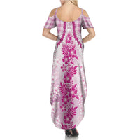 Aloha Hawaii Palaka Family Matching Summer Maxi Dress and Hawaiian Shirt Pink Plumeria Lei - Polynesian Pride