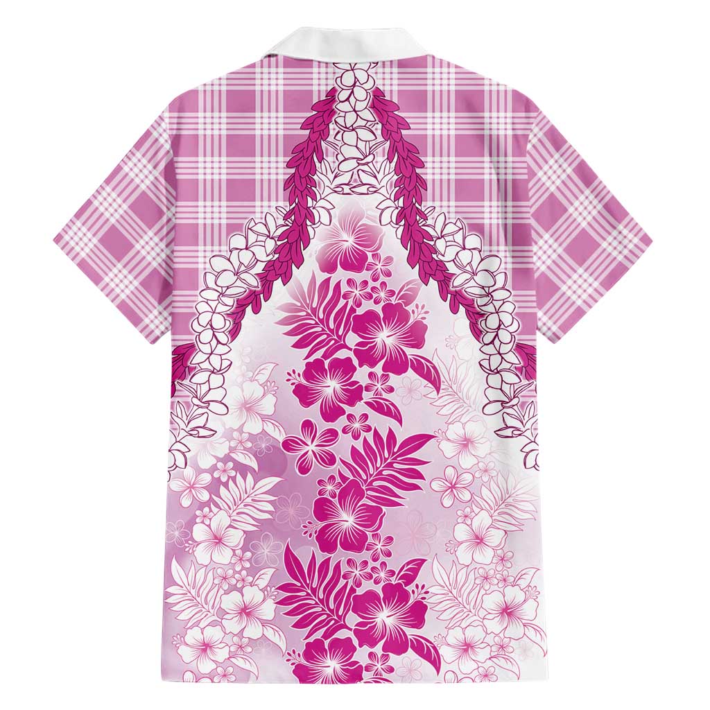 Aloha Hawaii Palaka Family Matching Tank Maxi Dress and Hawaiian Shirt Pink Plumeria Lei - Polynesian Pride