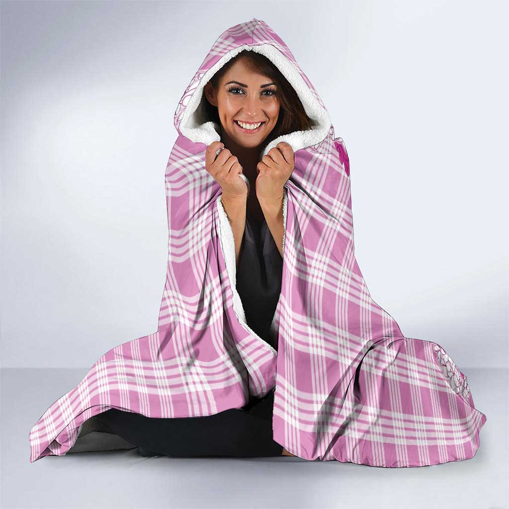 Aloha Hawaii Palaka Hooded Blanket Pink Plumeria Lei - Polynesian Pride