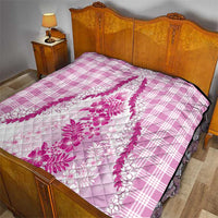 Aloha Hawaii Palaka Quilt Pink Plumeria Lei - Polynesian Pride
