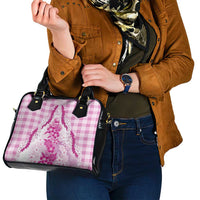 Aloha Hawaii Palaka Shoulder Handbag Pink Plumeria Lei - Polynesian Pride