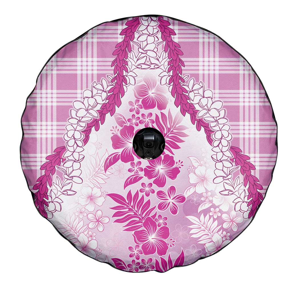 Aloha Hawaii Palaka Spare Tire Cover Pink Plumeria Lei - Polynesian Pride