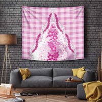 Aloha Hawaii Palaka Tapestry Pink Plumeria Lei - Polynesian Pride