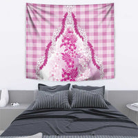 Aloha Hawaii Palaka Tapestry Pink Plumeria Lei - Polynesian Pride