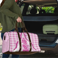 Aloha Hawaii Palaka Travel Bag Pink Plumeria Lei - Polynesian Pride