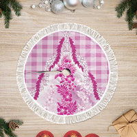 Aloha Hawaii Palaka Tree Skirt Pink Plumeria Lei - Polynesian Pride