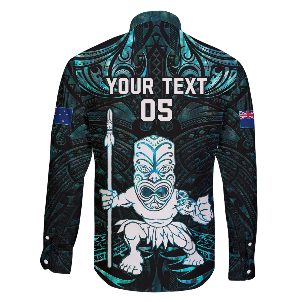 Custom New Zealand Maori Taiaha Family Matching Mermaid Dress and Hawaiian Shirt Tiki Warrior Paua Shell LT05 - Polynesian Pride