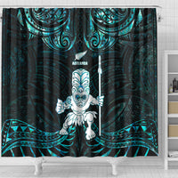 New Zealand Maori Taiaha Shower Curtain Tiki Warrior Paua Shell LT05 - Polynesian Pride