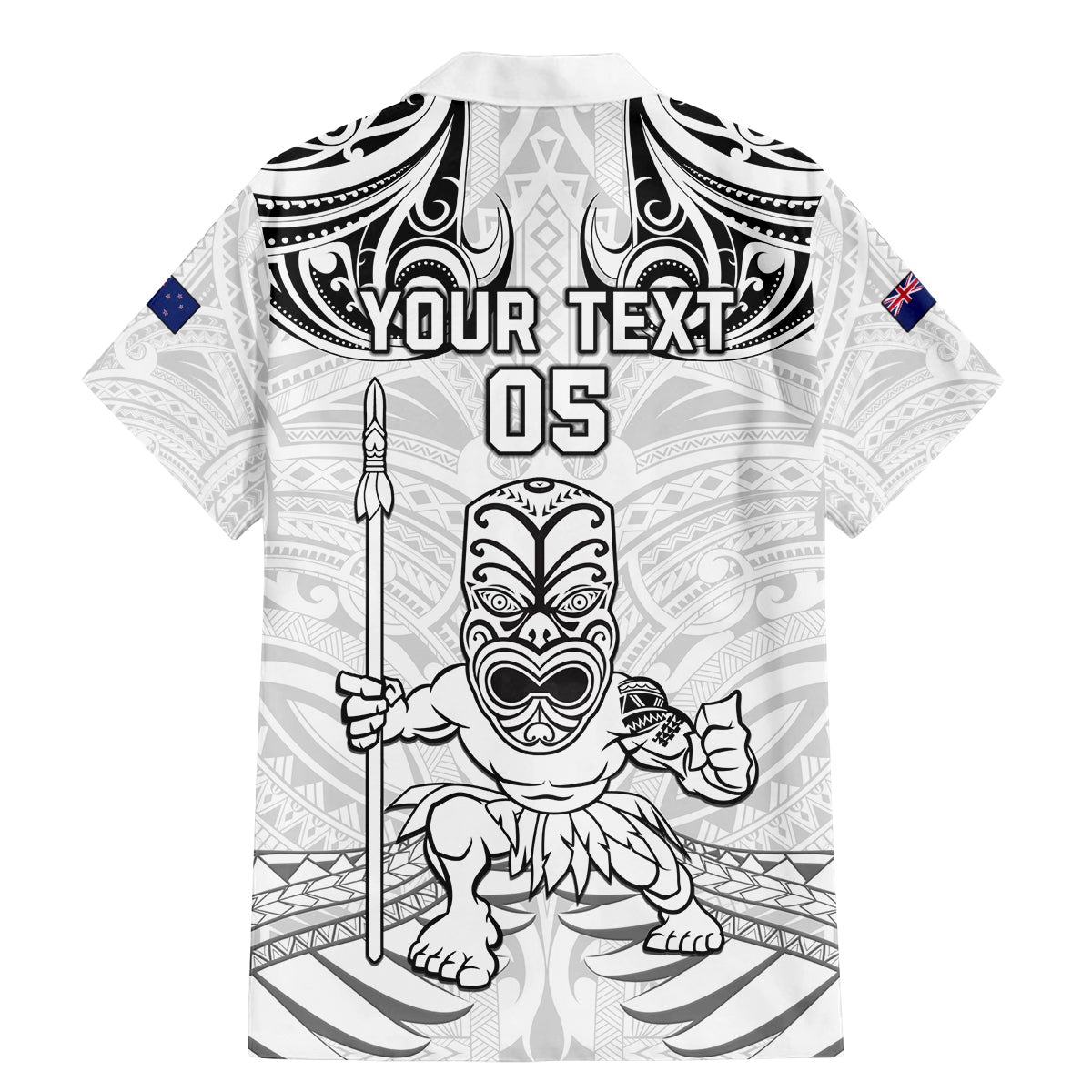Custom New Zealand Maori Taiaha Family Matching Mermaid Dress and Hawaiian Shirt Tiki Warrior White LT05 - Polynesian Pride