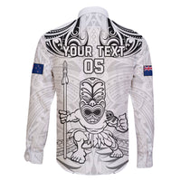 Custom New Zealand Maori Taiaha Family Matching Summer Maxi Dress and Hawaiian Shirt Tiki Warrior White LT05 - Polynesian Pride