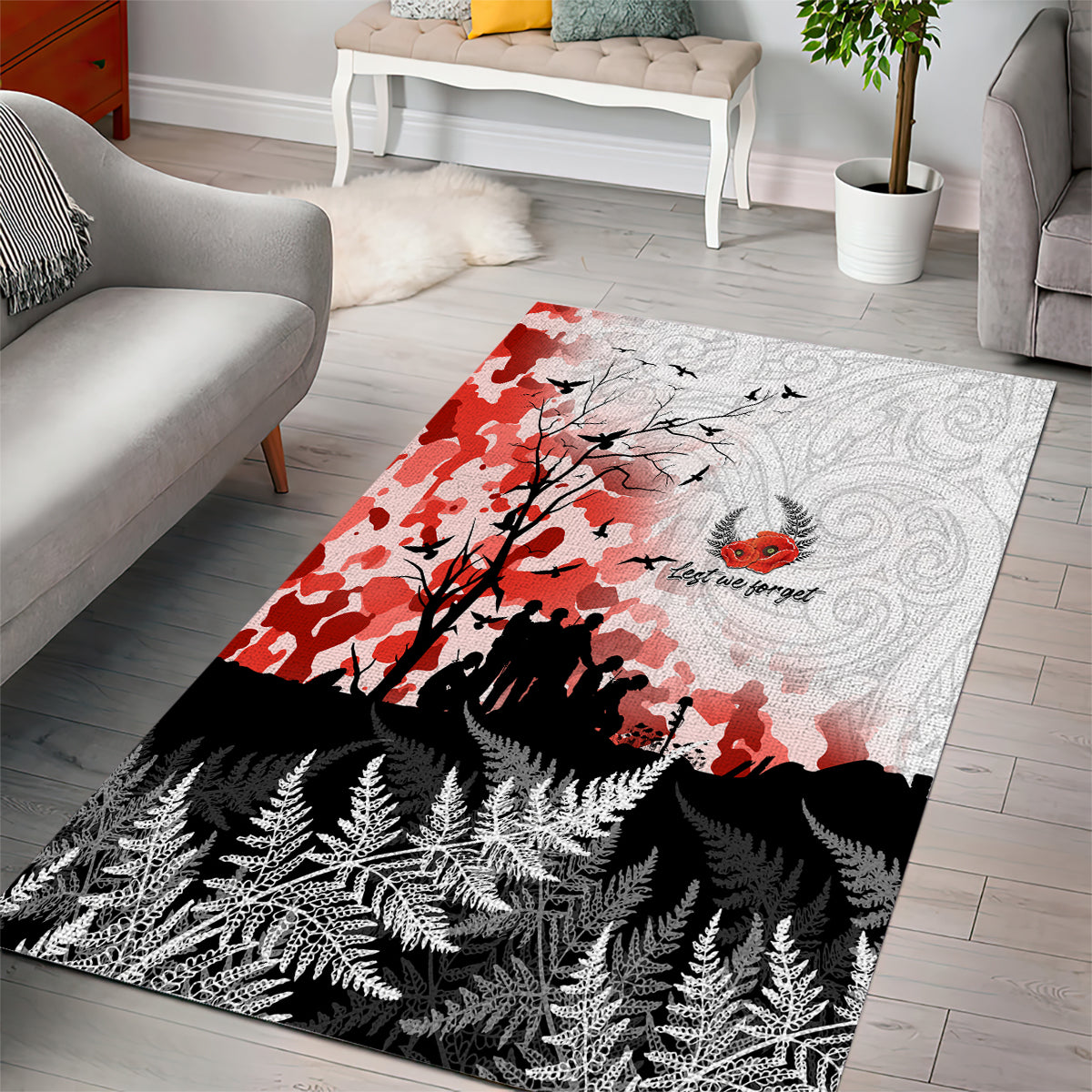 Kei Wareware Tatou New Zealand ANZAC Day Area Rug Lest We Forget LT05 - Polynesian Pride