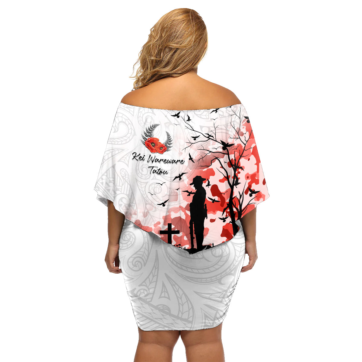 Kei Wareware Tatou New Zealand ANZAC Day Family Matching Off Shoulder Short Dress and Hawaiian Shirt Lest We Forget LT05 - Polynesian Pride