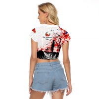 Kei Wareware Tatou New Zealand ANZAC Day Raglan Cropped T Shirt Lest We Forget LT05 - Polynesian Pride