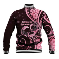 New Zealand Valentine Baseball Jacket Aroha Sweet Pink Piwakawaka LT05 - Polynesian Pride