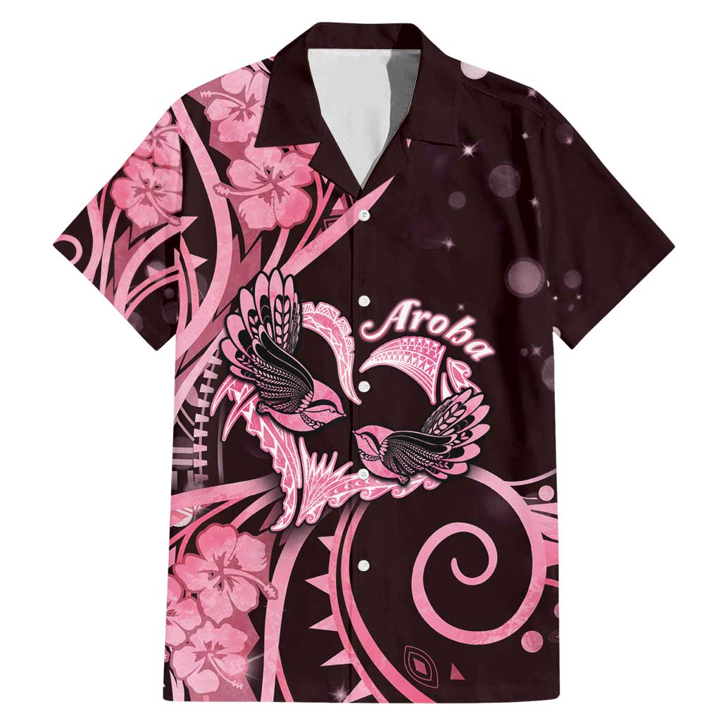 New Zealand Valentine Family Matching Mermaid Dress and Hawaiian Shirt Aroha Sweet Pink Piwakawaka