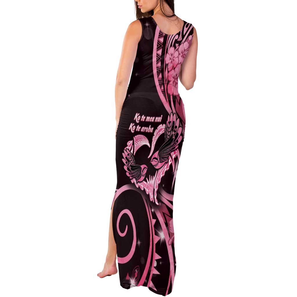 New Zealand Valentine Tank Maxi Dress Aroha Sweet Pink Piwakawaka