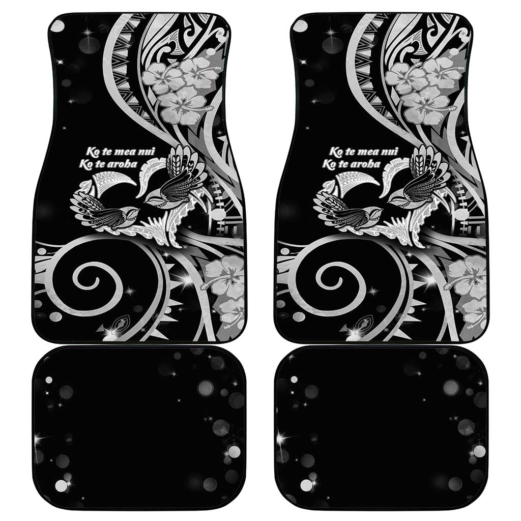 New Zealand Valentine Car Mats Aroha Gray Piwakawaka
