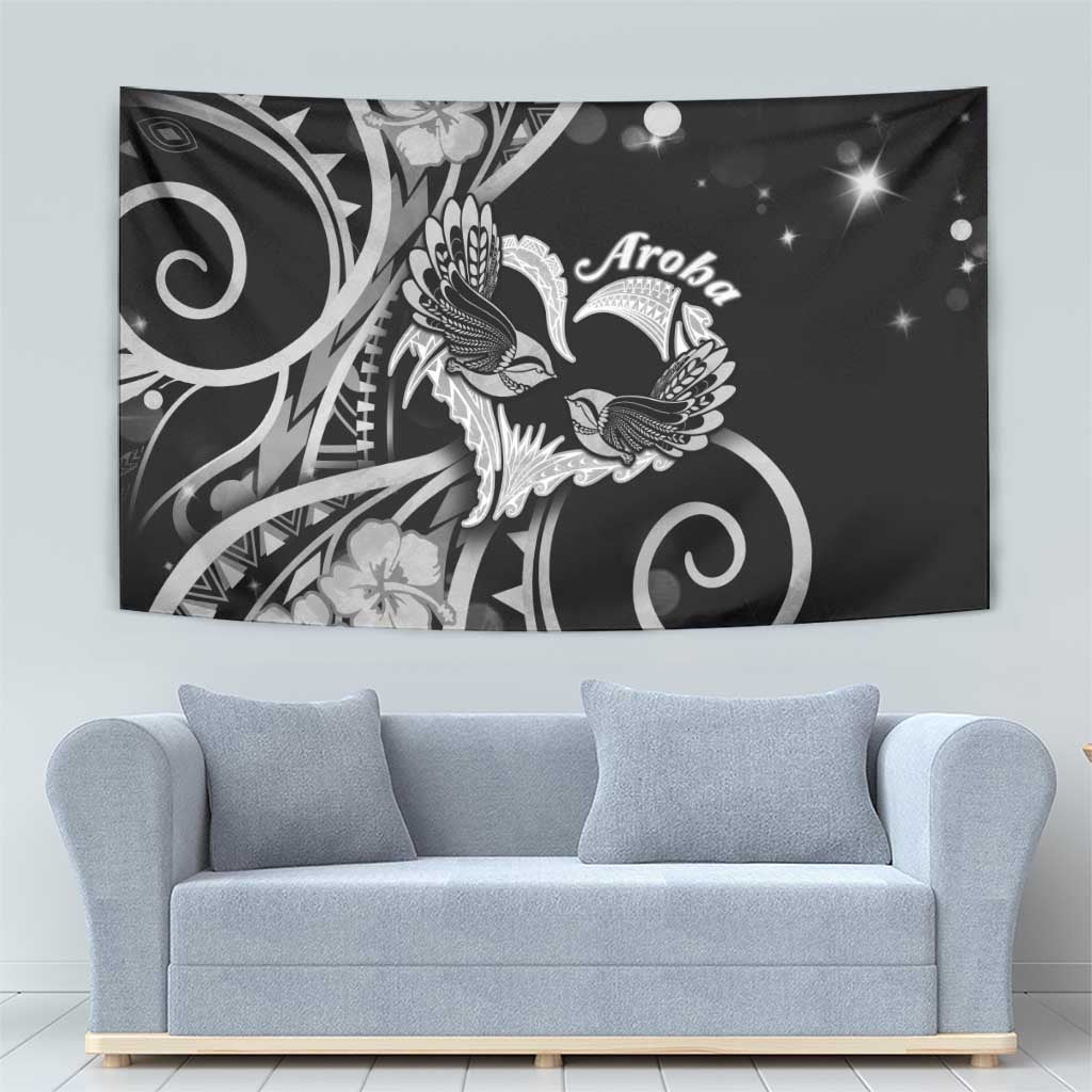 New Zealand Valentine Tapestry Aroha Gray Piwakawaka LT05 - Polynesian Pride