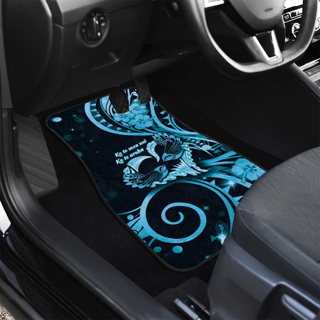New Zealand Valentine Car Mats Aroha Cyan Piwakawaka
