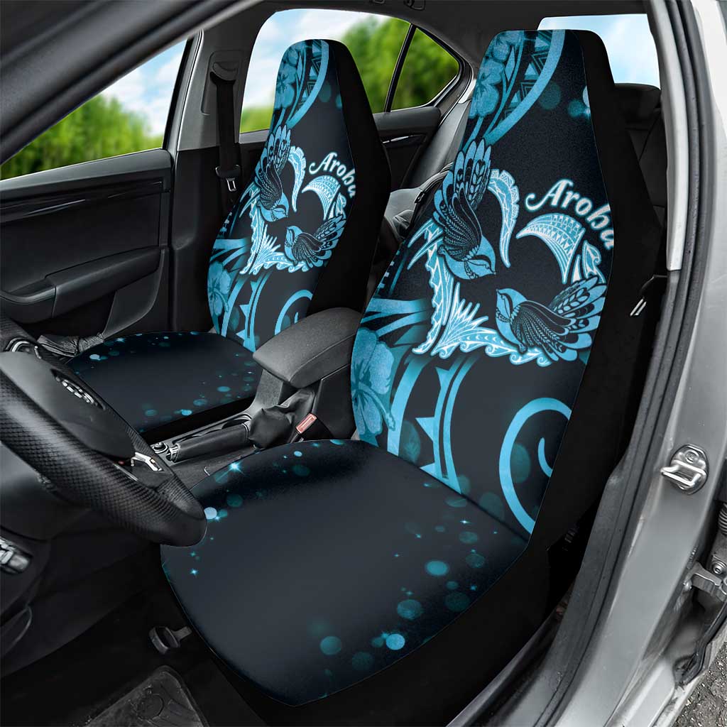 New Zealand Valentine Car Seat Cover Aroha Cyan Piwakawaka