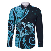 New Zealand Valentine Family Matching Long Sleeve Bodycon Dress and Hawaiian Shirt Aroha Cyan Piwakawaka
