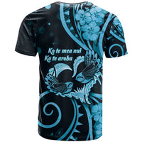 New Zealand Valentine T Shirt Aroha Cyan Piwakawaka LT05 - Polynesian Pride