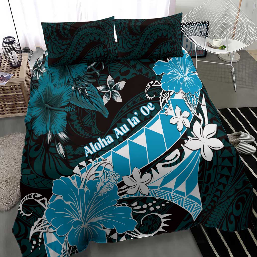 Hawaii Valentine Day Bedding Set Polynesian Hibiscus Art Style Turquoise LT05 - Polynesian Pride