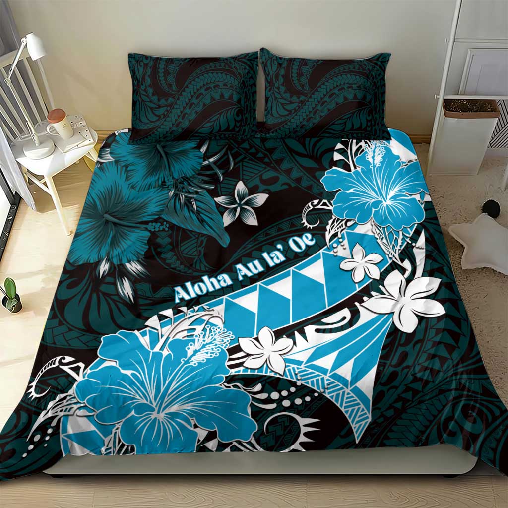 Hawaii Valentine Day Bedding Set Polynesian Hibiscus Art Style Turquoise LT05 - Polynesian Pride