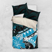 Hawaii Valentine Day Bedding Set Polynesian Hibiscus Art Style Turquoise LT05 US Twin 172cm x 218cm Turquoise - Polynesian Pride