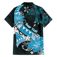 Personalised Hawaii Valentine Day Hawaiian Shirt Polynesian Hibiscus Art Style Turquoise LT05 - Polynesian Pride
