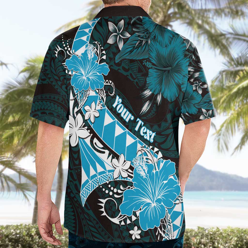 Personalised Hawaii Valentine Day Hawaiian Shirt Polynesian Hibiscus Art Style Turquoise LT05 - Polynesian Pride
