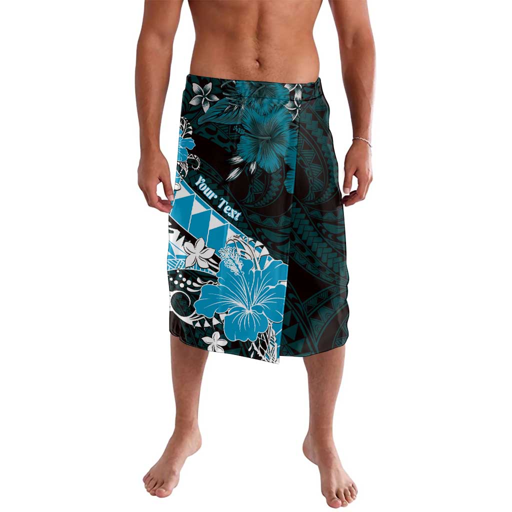 Personalised Hawaii Valentine Day Lavalava Polynesian Hibiscus Art Style Turquoise LT05 Turquoise - Polynesian Pride