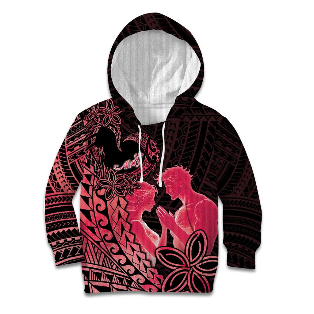 Alofa Samoa Valentine Red Kid Hoodie Love Is The Greatest Thing LT05 Hoodie Red - Polynesian Pride