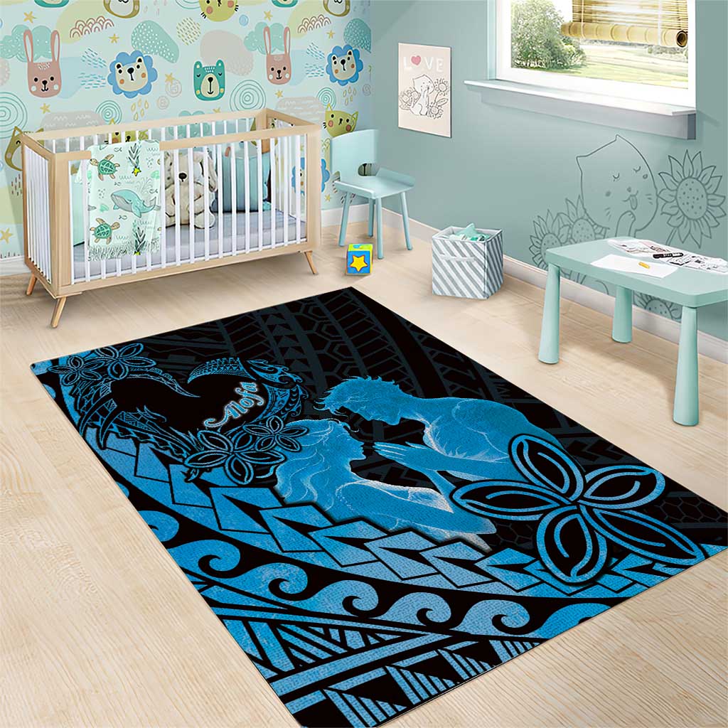 Alofa Samoa Valentine Blue Area Rug Love Is The Greatest Thing