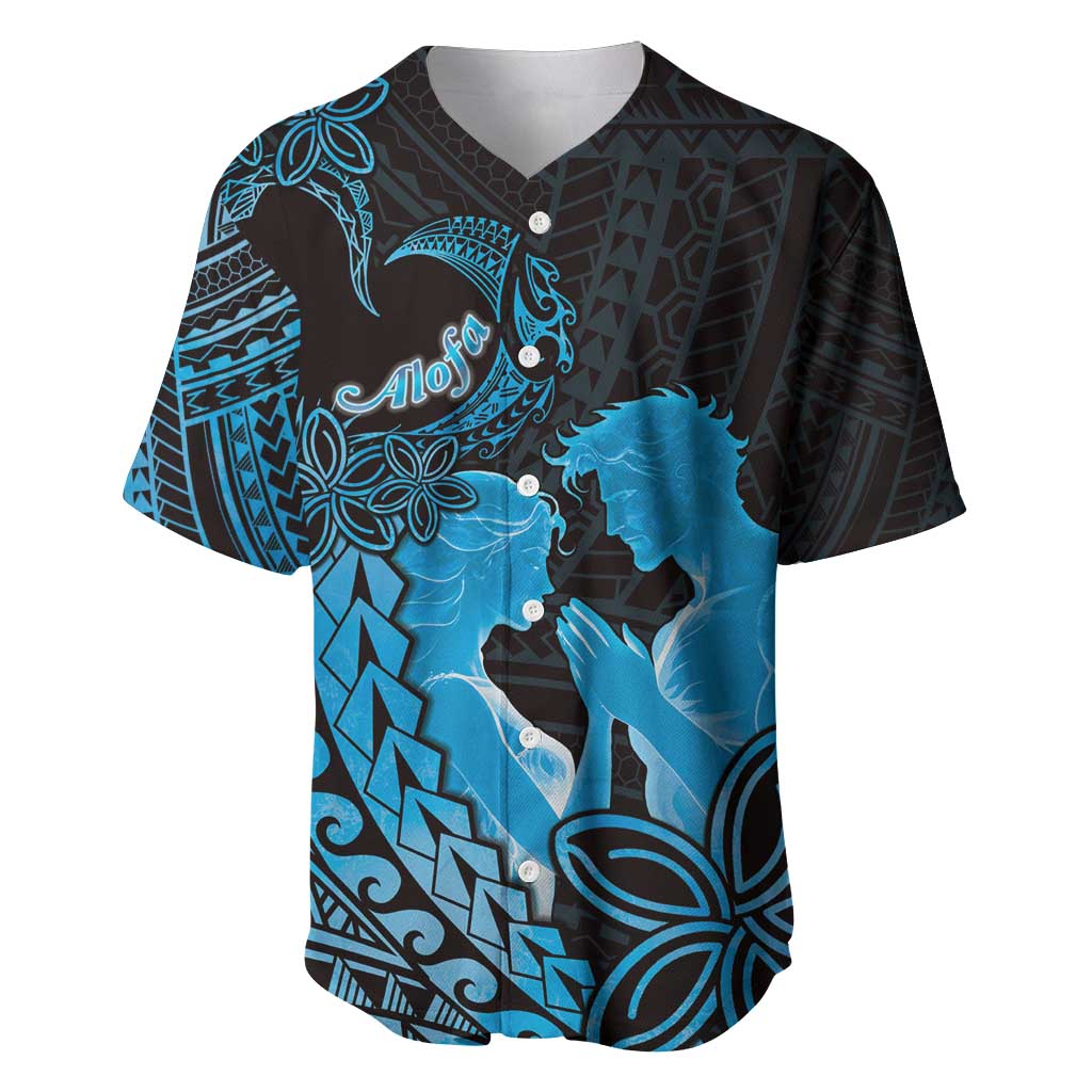 Alofa Samoa Valentine Blue Baseball Jersey Love Is The Greatest Thing LT05 Blue - Polynesian Pride