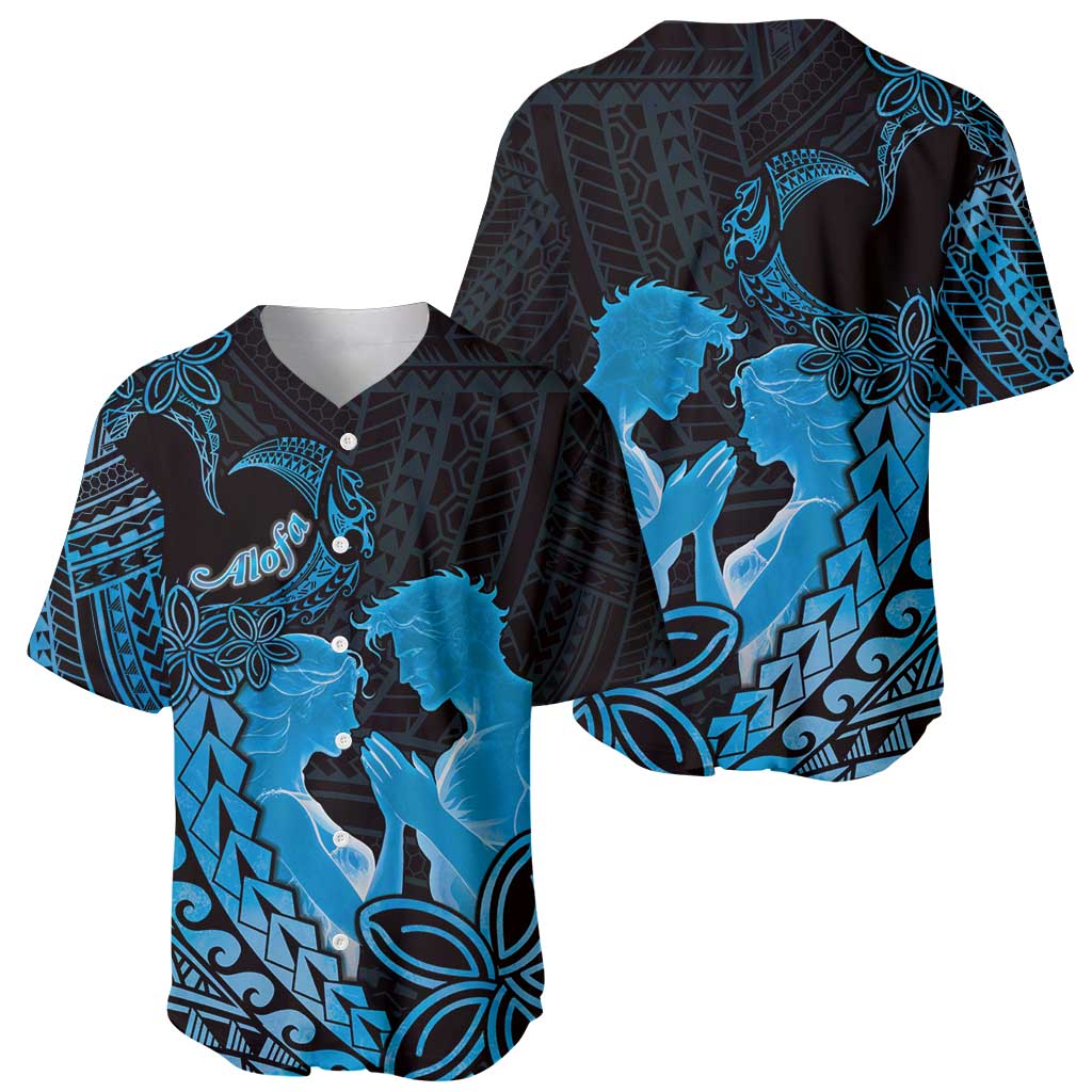 Alofa Samoa Valentine Blue Baseball Jersey Love Is The Greatest Thing LT05 - Polynesian Pride