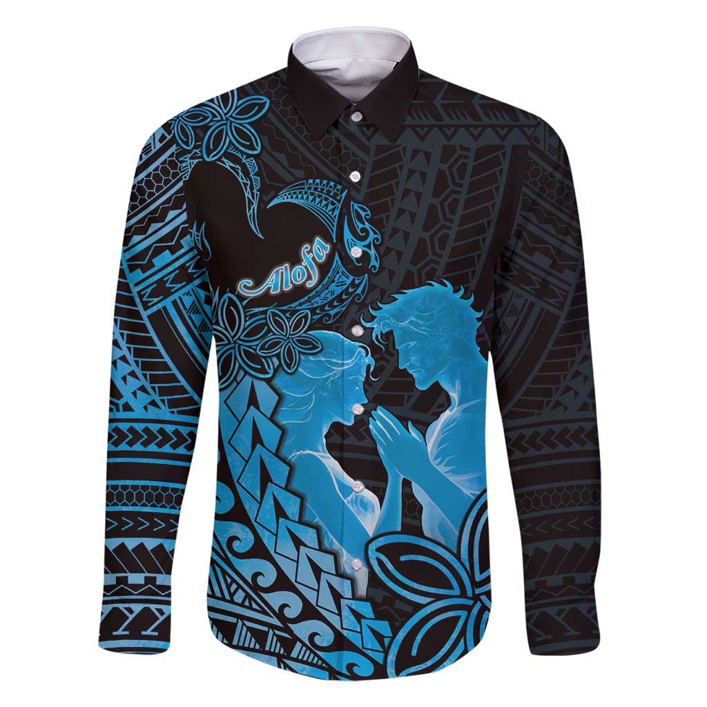 Alofa Samoa Valentine Blue Family Matching Summer Maxi Dress and Hawaiian Shirt Love Is The Greatest Thing