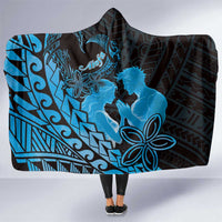Alofa Samoa Valentine Blue Hooded Blanket Love Is The Greatest Thing LT05 One Size Blue - Polynesian Pride